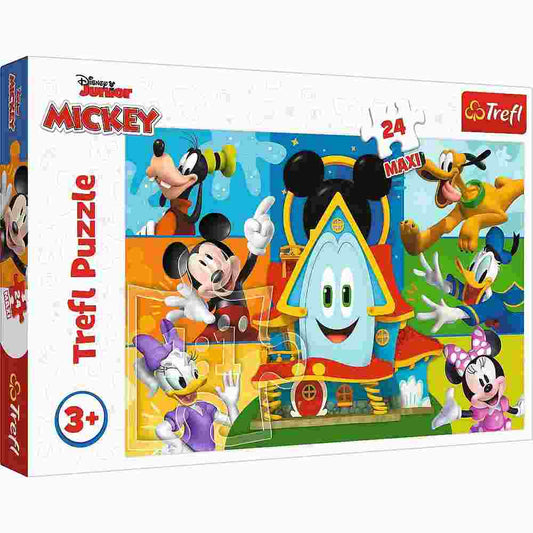 Puzzle Maxi Trefl Disney Mickey Mouse: Casa Prietenilor Amuzanti, 24 piese, Lean 26002