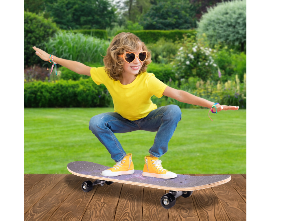 Skateboard pentru copii Galaxy ABEC-5, roti 50 mm, lungime 77 cm, MalPlay 112271