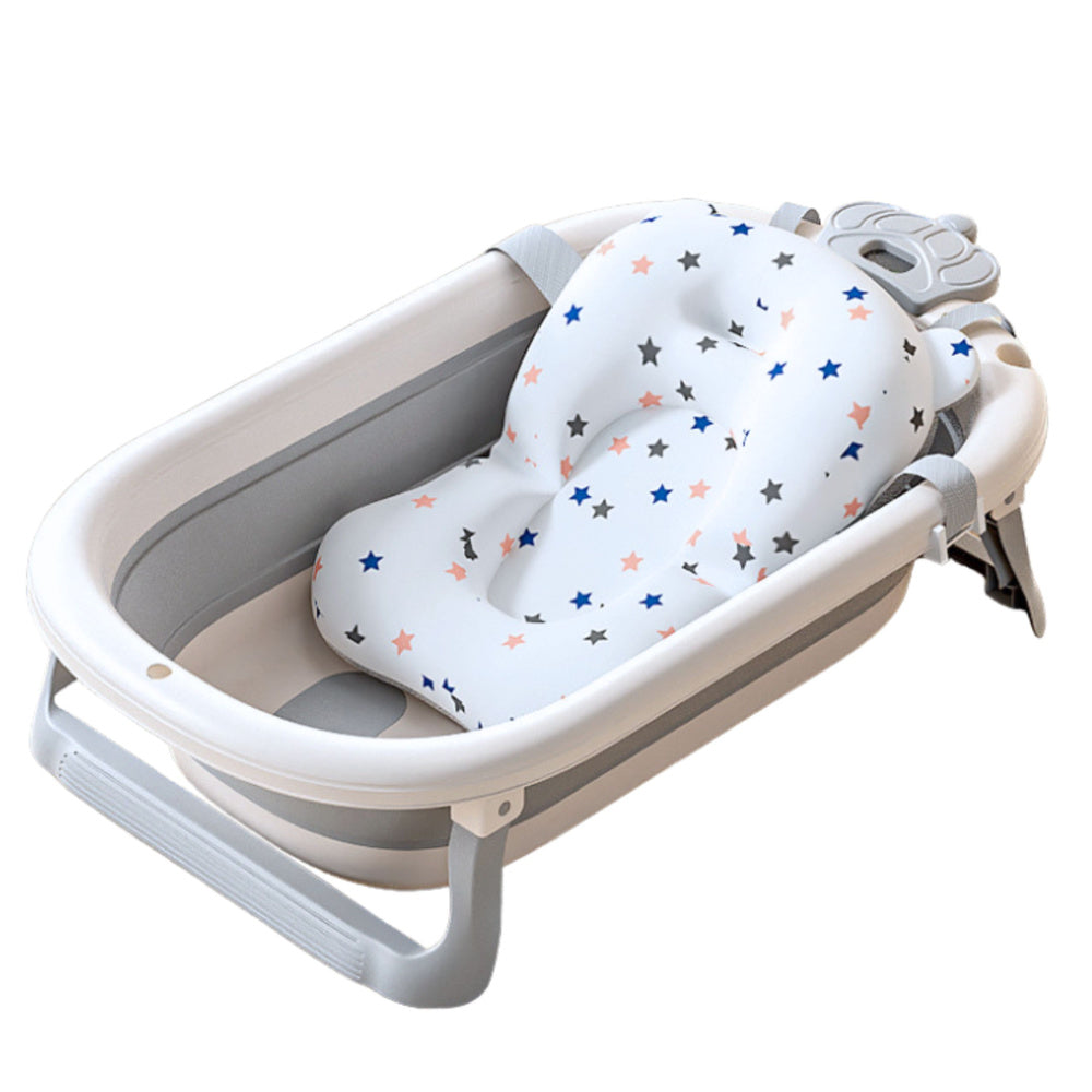 Cadita de baie pentru bebelusi cu termometru si saltea, 71 x 45 x 21,5 cm, gri, Lean 26759