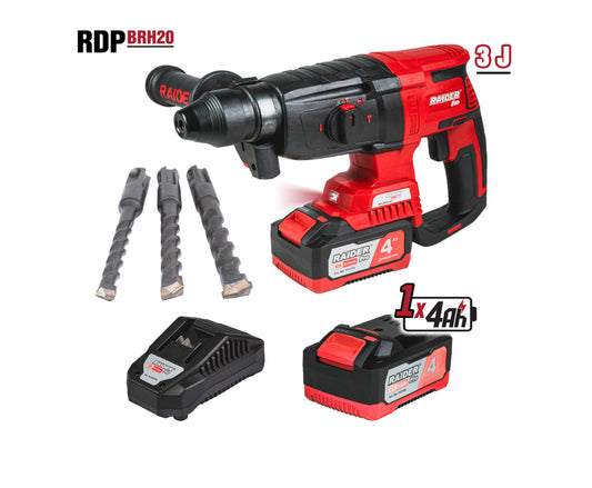 Ciocan rotopercutor RDP-BRH20, SDS 20V 4.0Ah 3J, Raider 030202