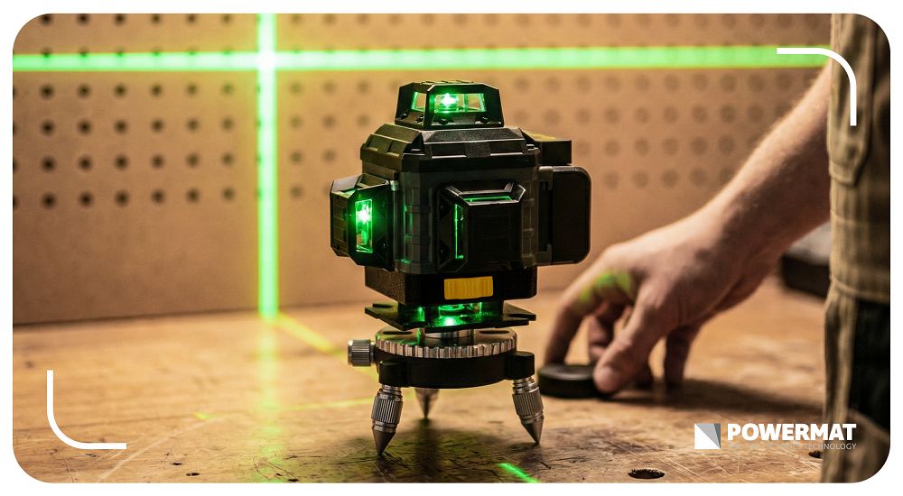 Nivela laser in cruce PM-PLK-4DM2, Powermat PM1493