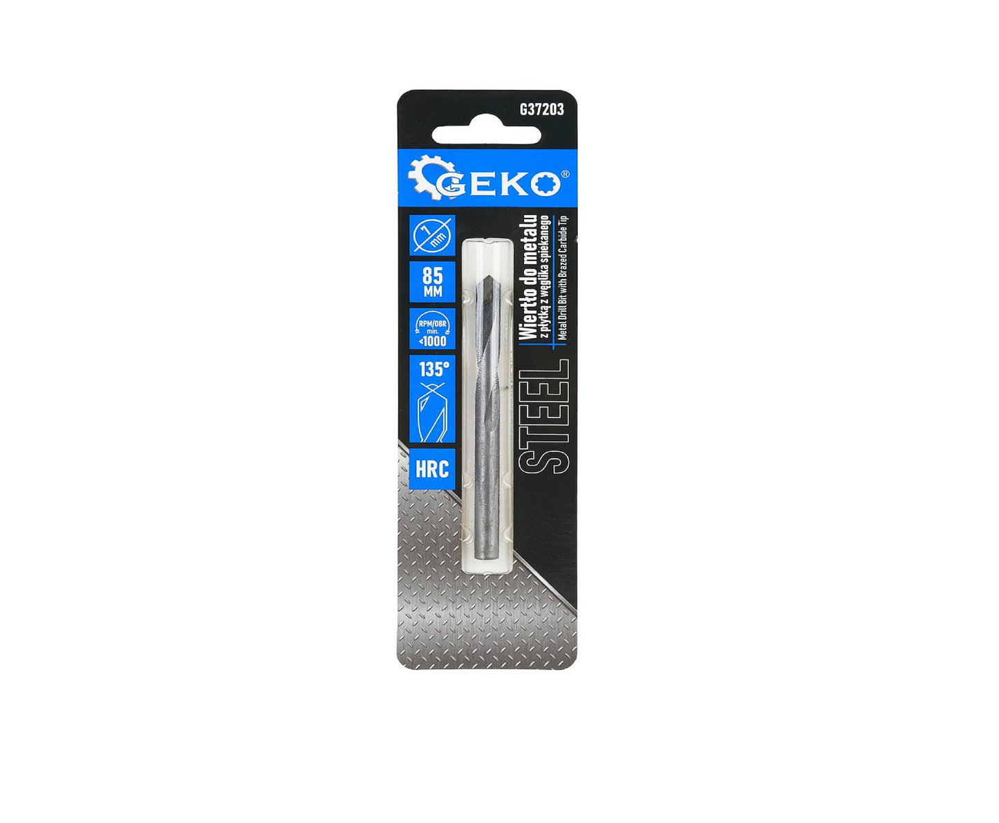Burghiu pentru metal cu insertie de carbura, 7 x 85 mm, Geko G37203
