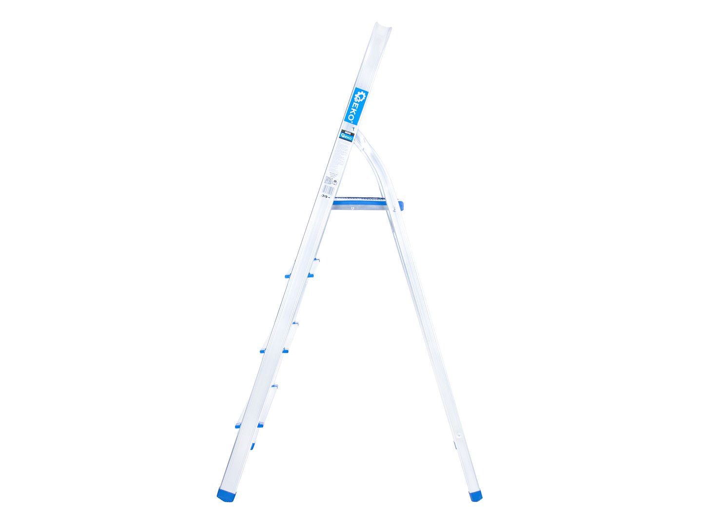 Scara pliabila din aluminiu cu 4 trepte, inaltime de lucru 2.75 m, capacitate maxima 150 kg, Geko G02416