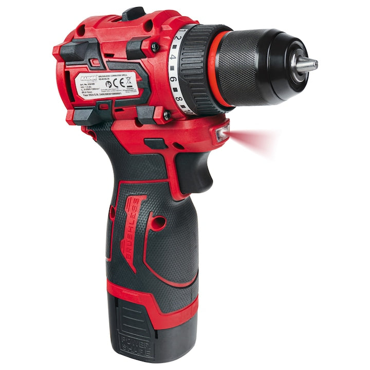 Masina de gaurit si insurubat RD-BCDL39 fara perii, 16V, 2 viteze, 2 baterii x1, 5Ah, Raider 030189