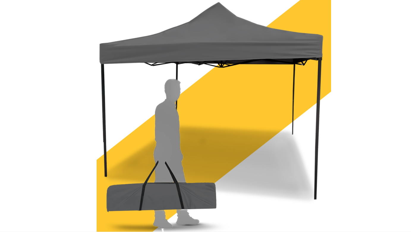 Cort pavilion cu 3 pereti, gri, 3 x 3 m, MalTec 112812