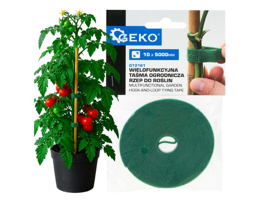 Banda velcro multifunctionala pentru legarea plantelor, 10mm x 5m, Geko G72161