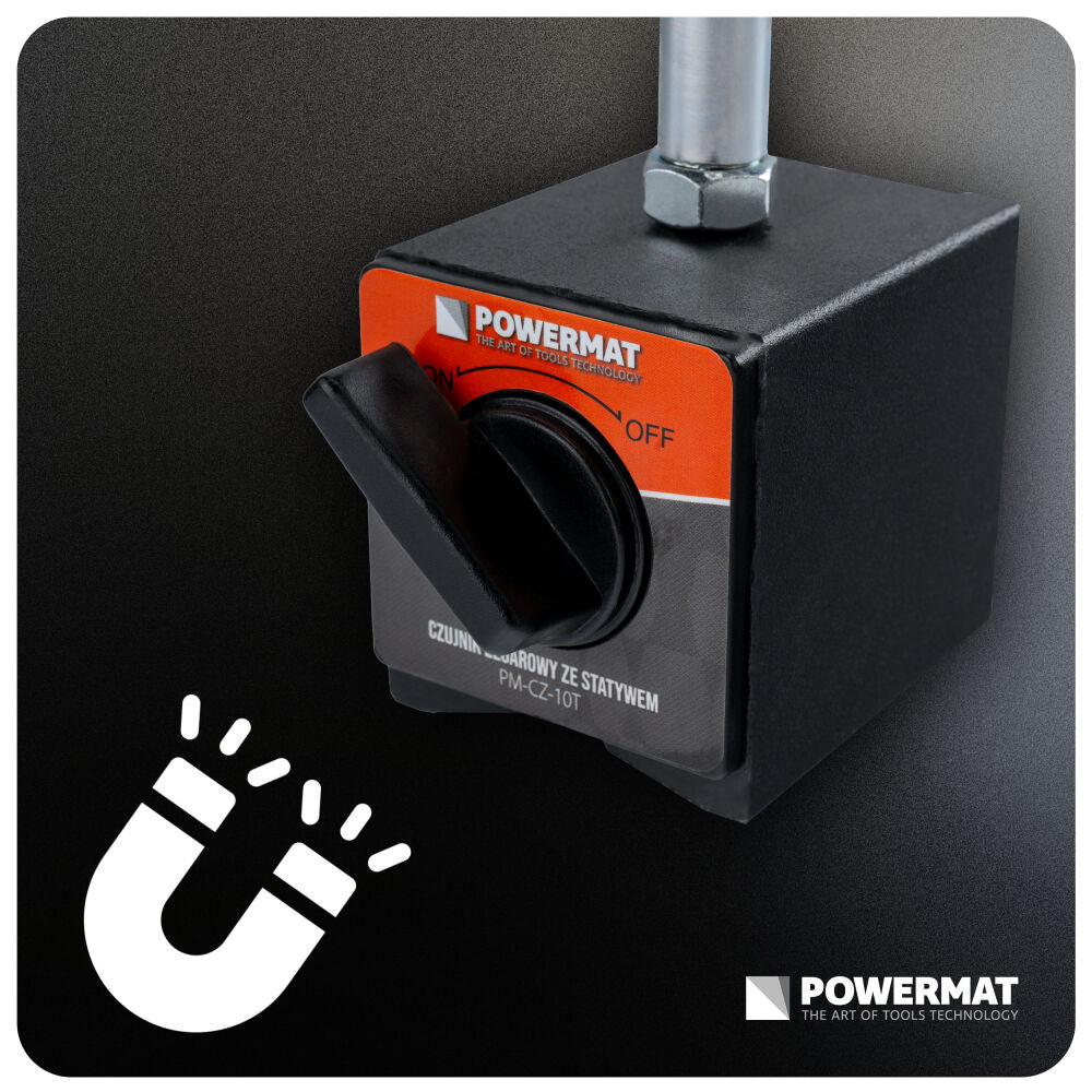 Set ceas comparator cu suport magnetic PM-CZ-10T, 0-10 mm, Powermat PM1521