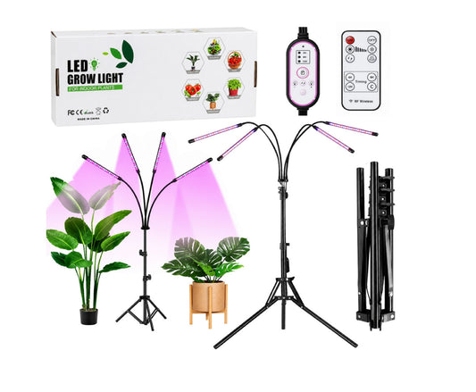 Lampa LED pentru plante cu suport si telecomanda, negru, Lean 29306