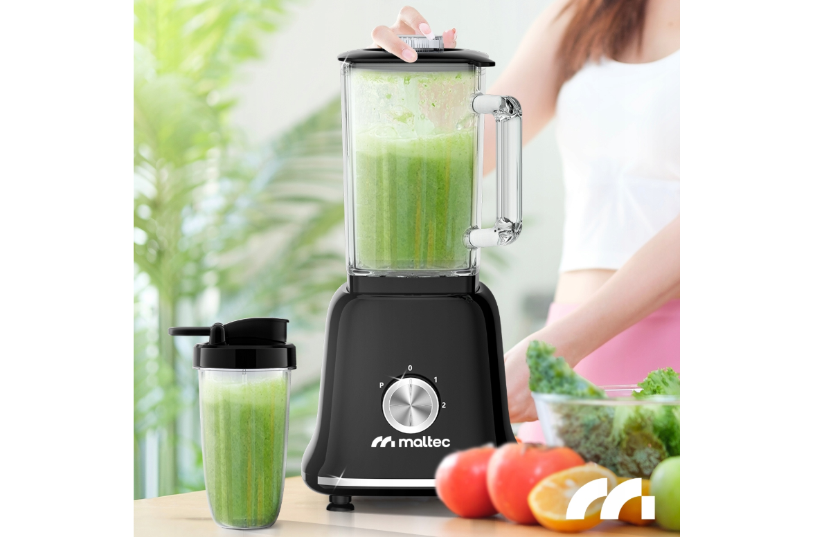Blender Smoothie 1600 ml cu 2 recipiente 600 ml, 1800 W, MalTec 112516