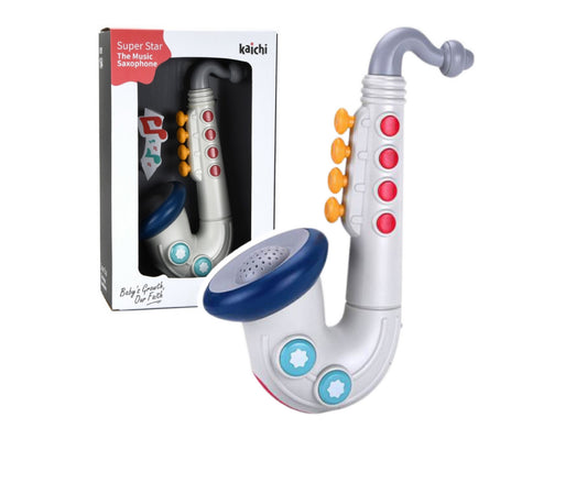 Saxofon interactiv muzical pentru copii, alb, Lean 24710