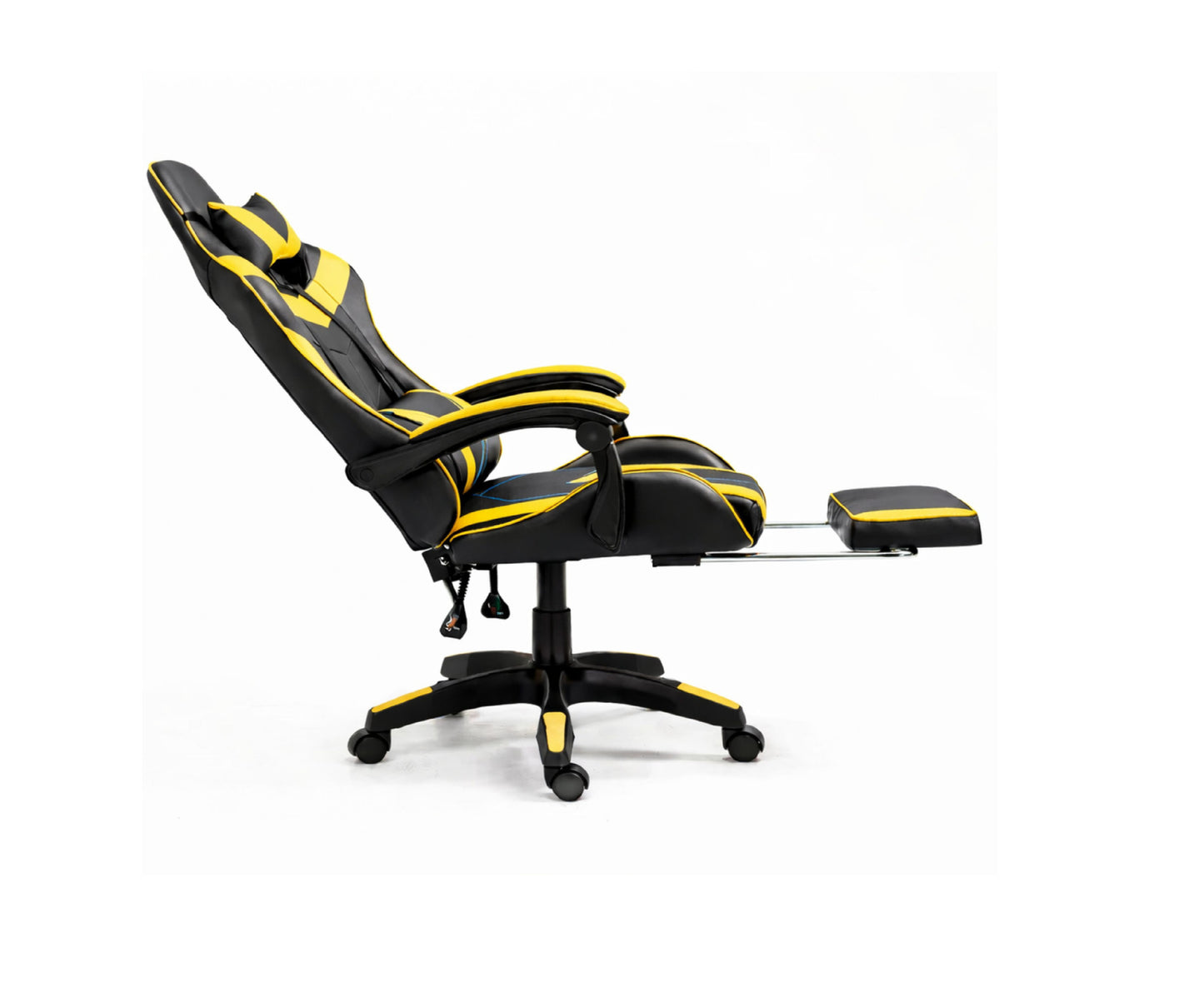 Scaun pentru gaming rotativ cu suport pentru picioare, negru / galben, Lean 30557