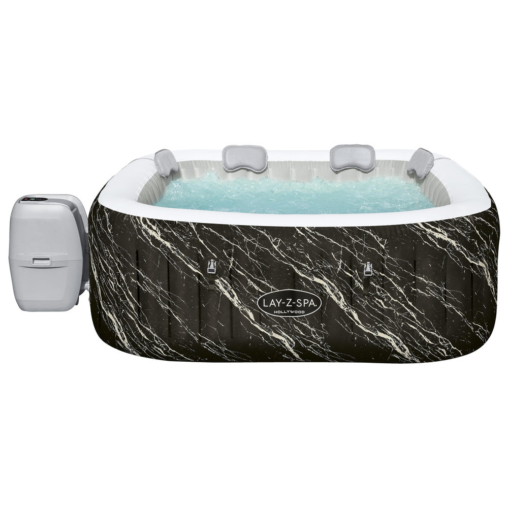 Jacuzzi gonflabil cu hidromasaj LAY-Z-SPA pentru 6 persoane, aspect de marmura Marquinia, 180 x 180 x 66 cm, Bestway 21178
