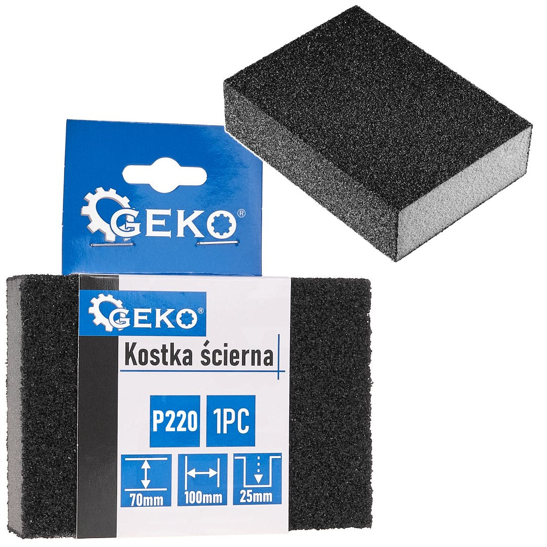 Set burete abraziv pentru slefuit, 70 x 100 x 25 mm, P220, 10 bucati, Geko G78557