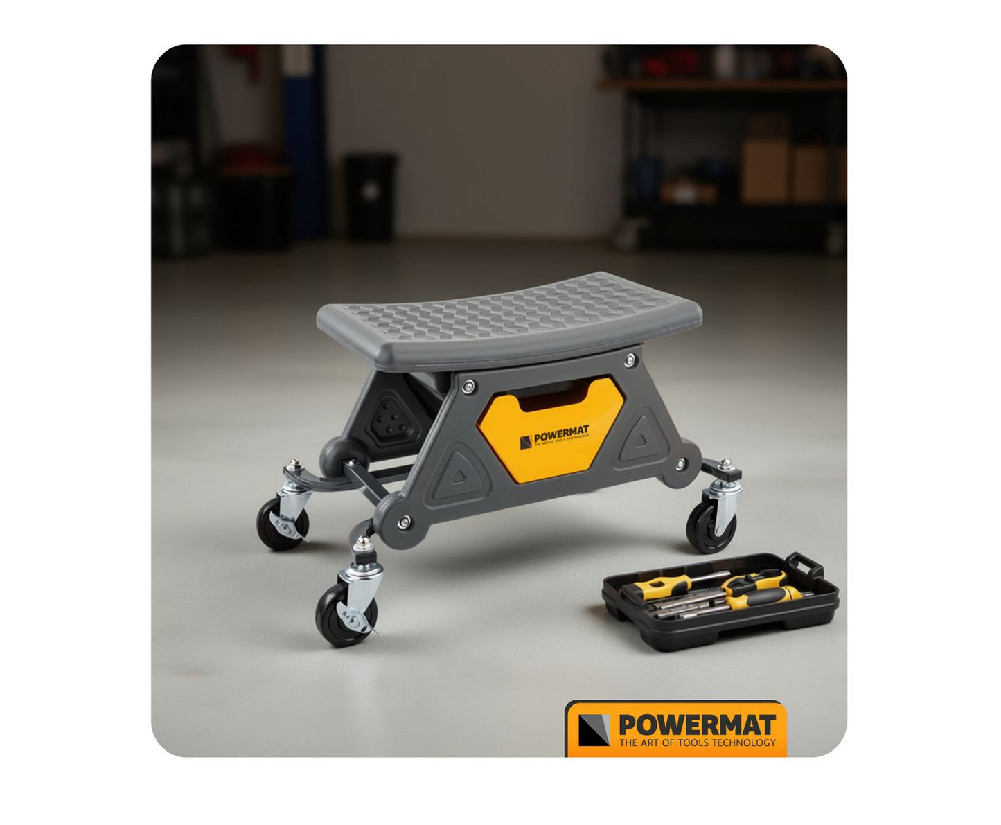 Scaun pentru atelier PM-SWA-200T, 46 × 25,5 cm, Powermat PM1454