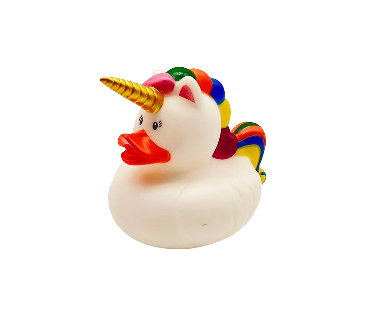 Jucarie de baie rata unicorn, coama multicolora, alb, Lean 21041