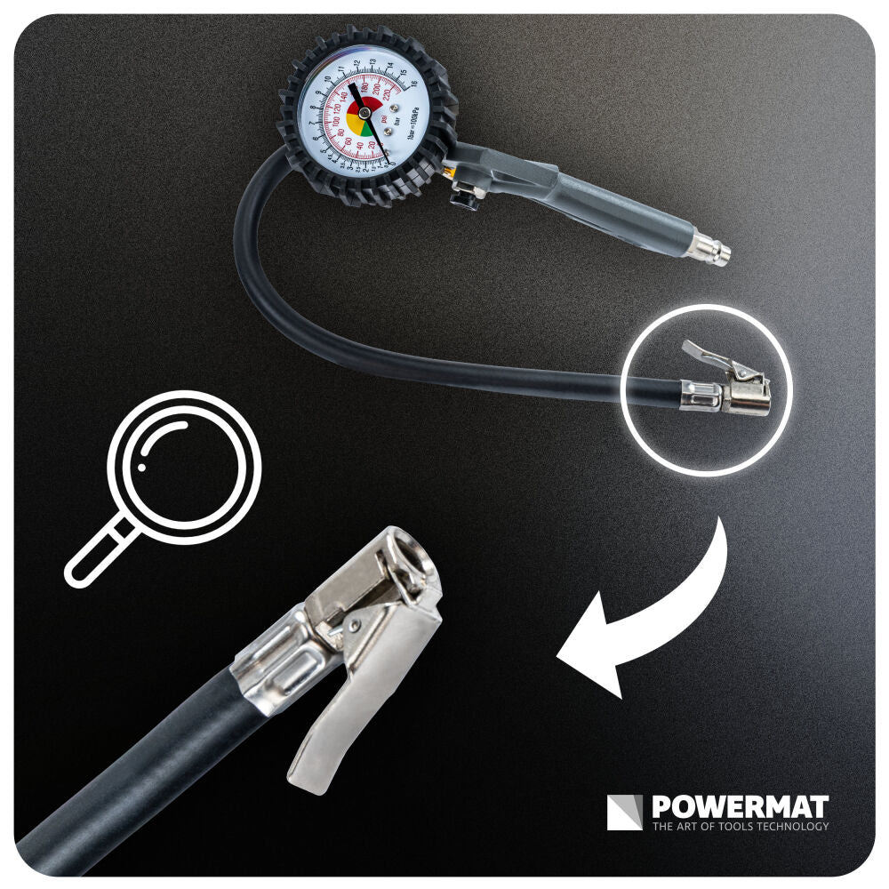 Manometru pentru pistol de umflare PM-PDPM-2T, 75 mm, Powermat PM1543