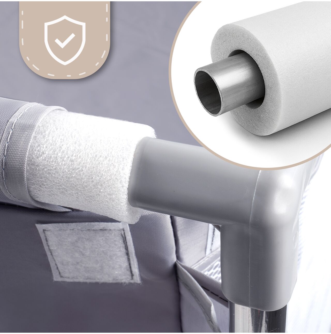 Tarc de joaca pliabil pentru copii, 120 x 180 cm, gri, MalPlay 113161