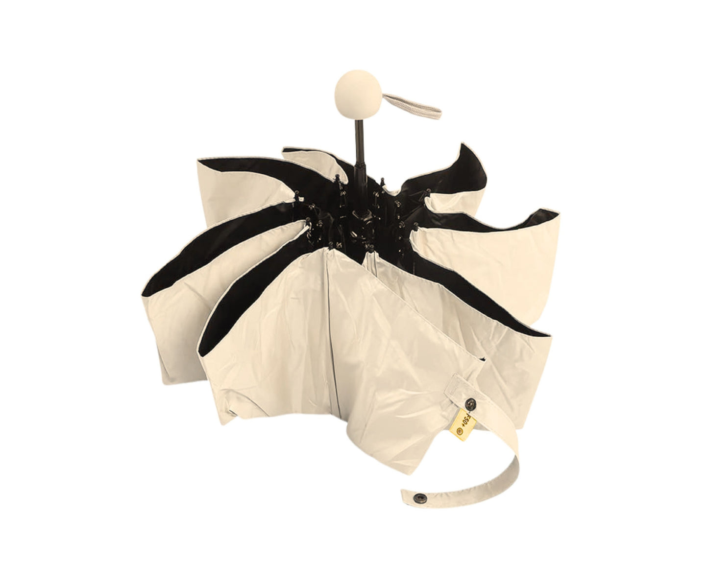 Umbrela pliabila cu protectie UV UPF 50+, 90 cm, husa bej, Lean 27698