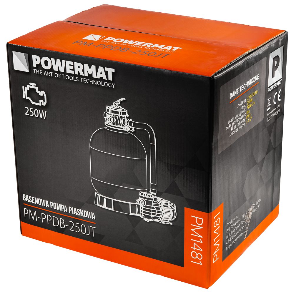 Pompa de nisip pentru piscina PM-PPDB-250JT, afisaj LCD, 250 W, Powermat PM1481