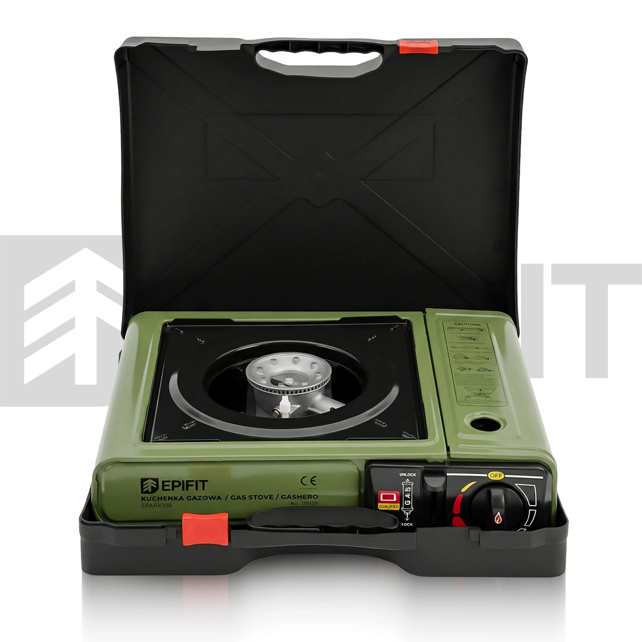 Aragaz pentru camping cu 1 arzator SPARK100, verde, MalTec 114159