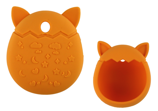 Husa tamagotchi cu urechi de pisica, 77 x 77 mm, portocaliu, Lean 17229