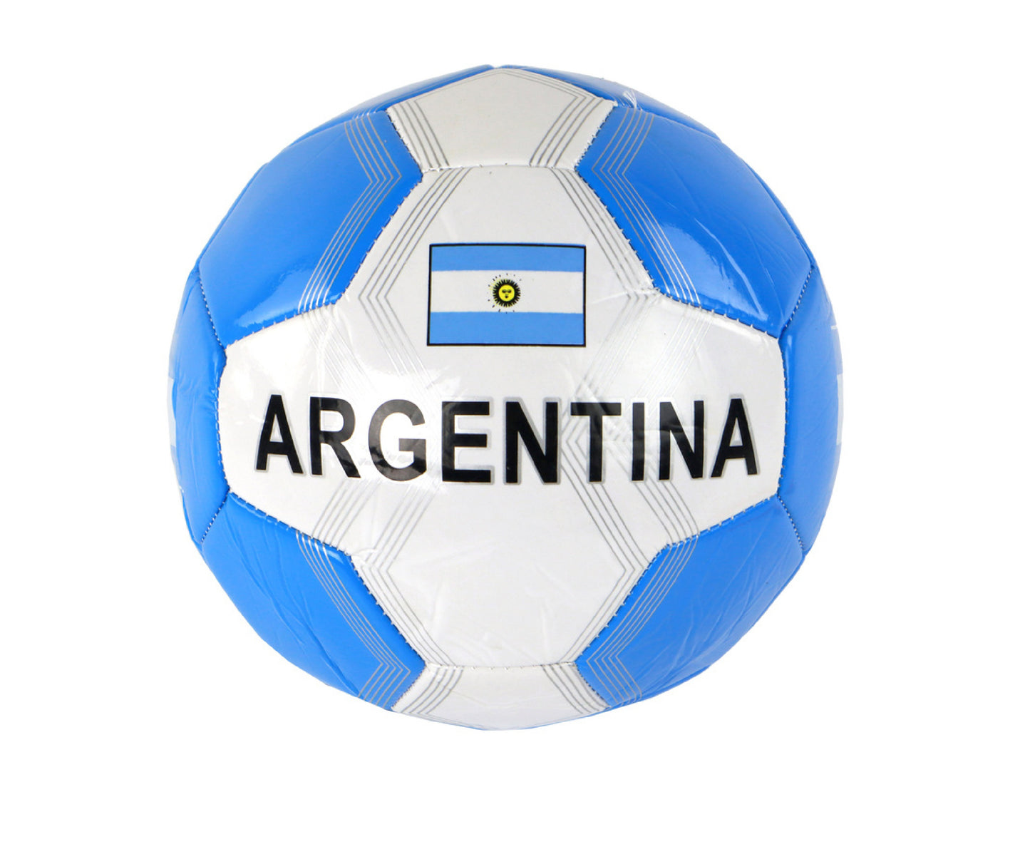 Minge de fotbal Argentina, 24 cm, alb / albastru, marimea 5, Lean 13180