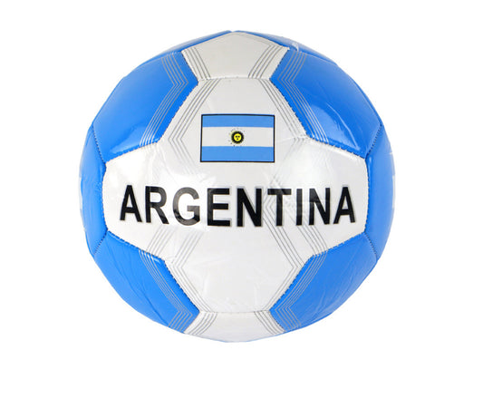 Minge de fotbal Argentina, 24 cm, alb / albastru, marimea 5, Lean 13180