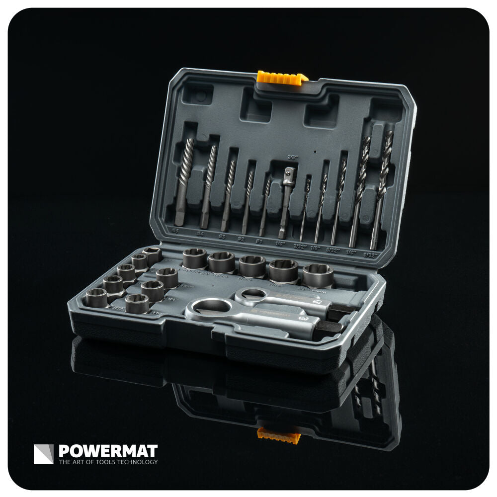 Kit extractoare pentru indepartarea suruburilor PM-ZPWN-26T, 26 bucati, Powermat PM1617