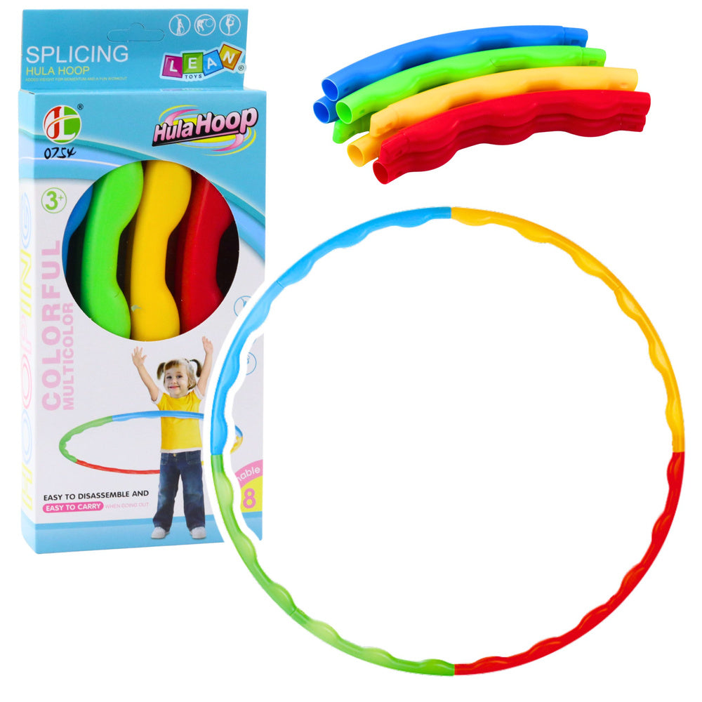Cercuri hula-hoop cu stift, pliabile, colorate, 8 bucati, 60 cm, Lean 25177