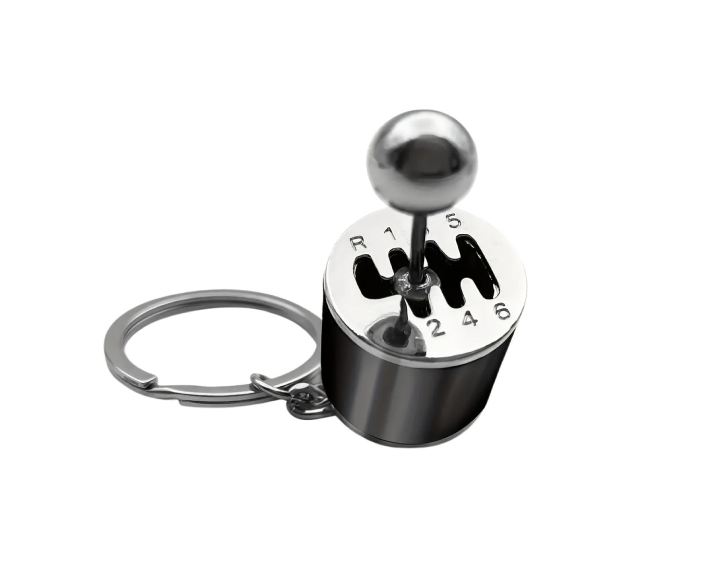 Breloc metalic pentru chei cutie de viteze, 5 x 2.5 cm, negru, Lean 26208
