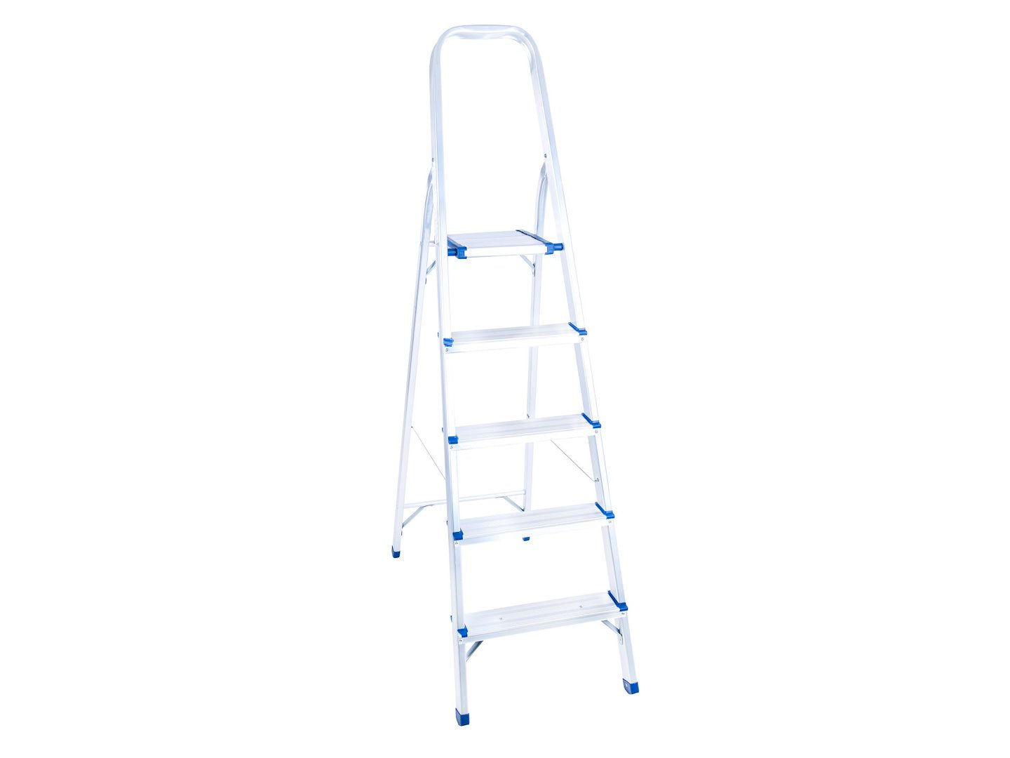 Scara pliabila din aluminiu cu 5 trepte, inaltime de lucru 3 m, capacitate maxima 150 kg, Geko G02417