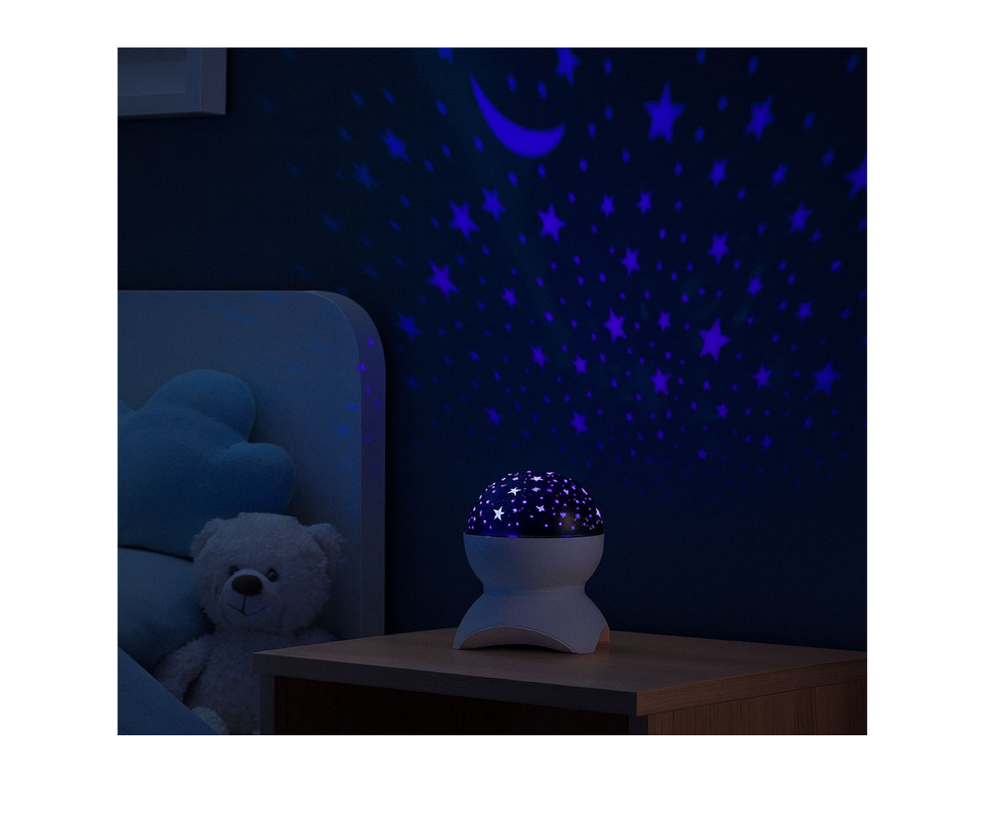 Lampa de veghe proiector de stele Bluetooth, 14 x 11 cm, alb, Lean 27716