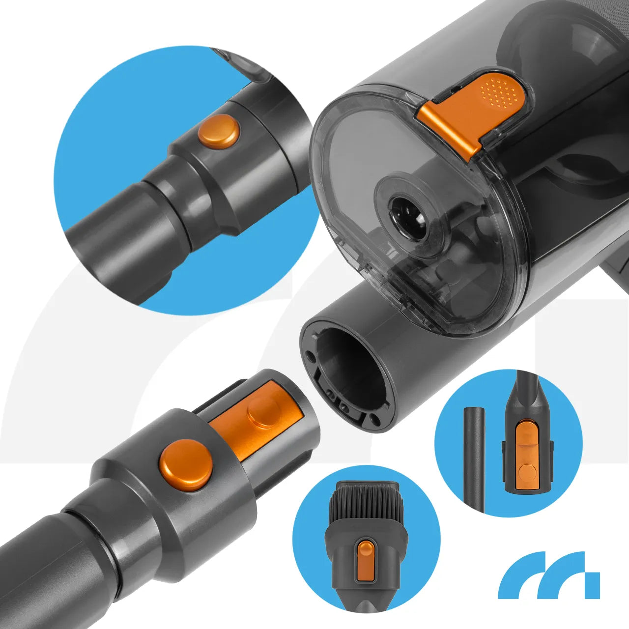 Aspirator vertical cu acumulator LED TURBOCYCLONE PRO4000 3 in 1, 500 W, MalTec TURBOCYCLONE 114103