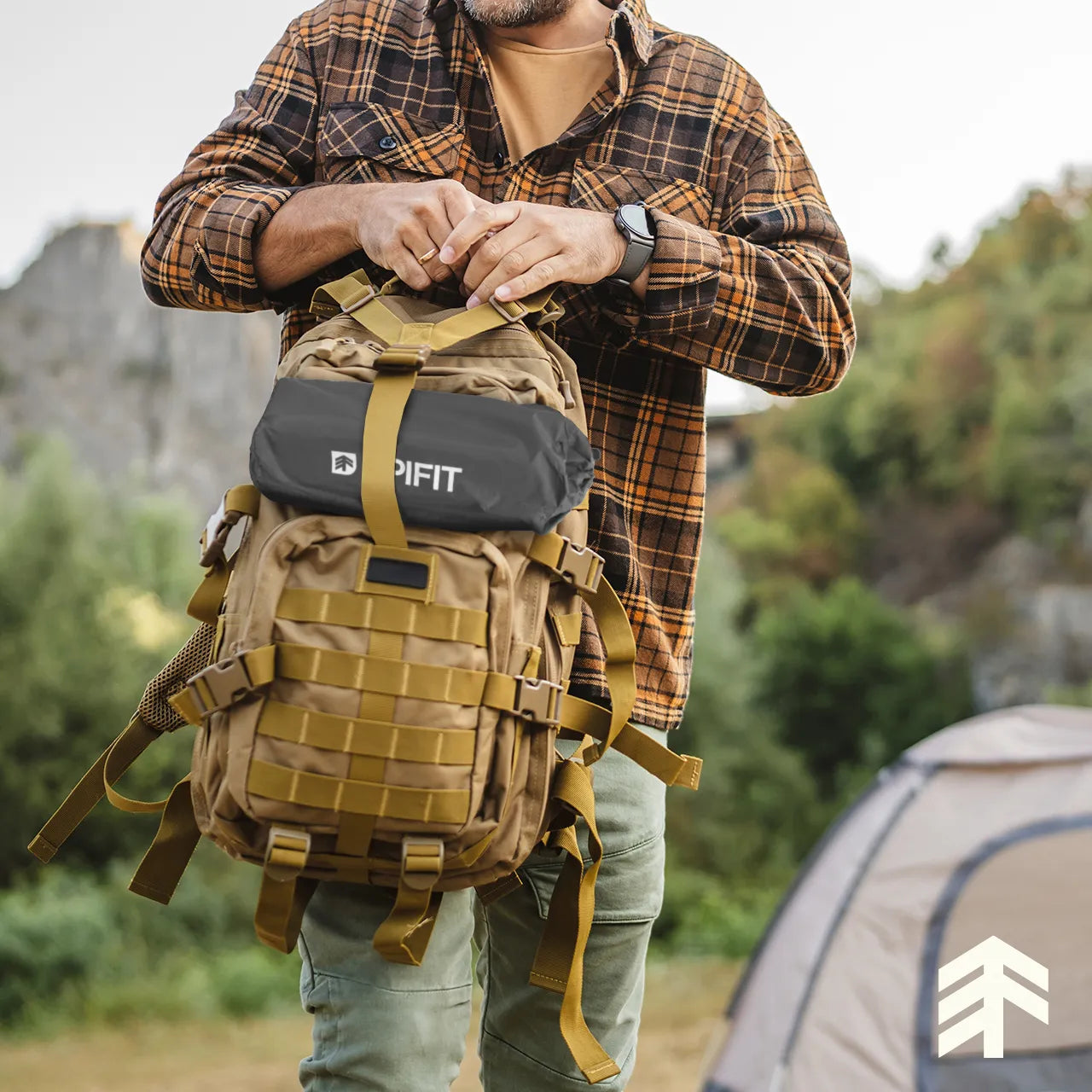Saltea autogonflabila pentru camping, 190 x 60 x 5 cm, gri, MalTec 112760