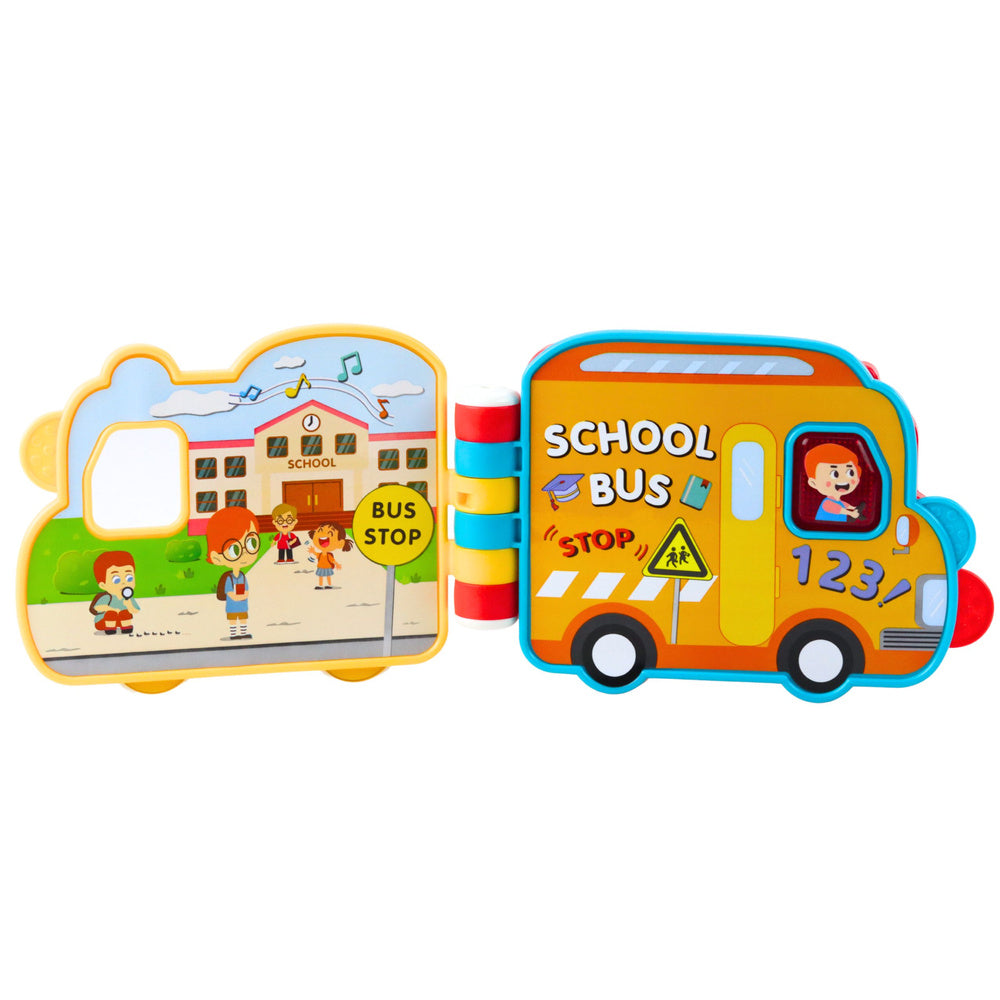 Carte interactiva educationala Beep Beep Car Book, vehicule, sunete, muzica, 20 x 13 x 4.5 cm, Lean 28645