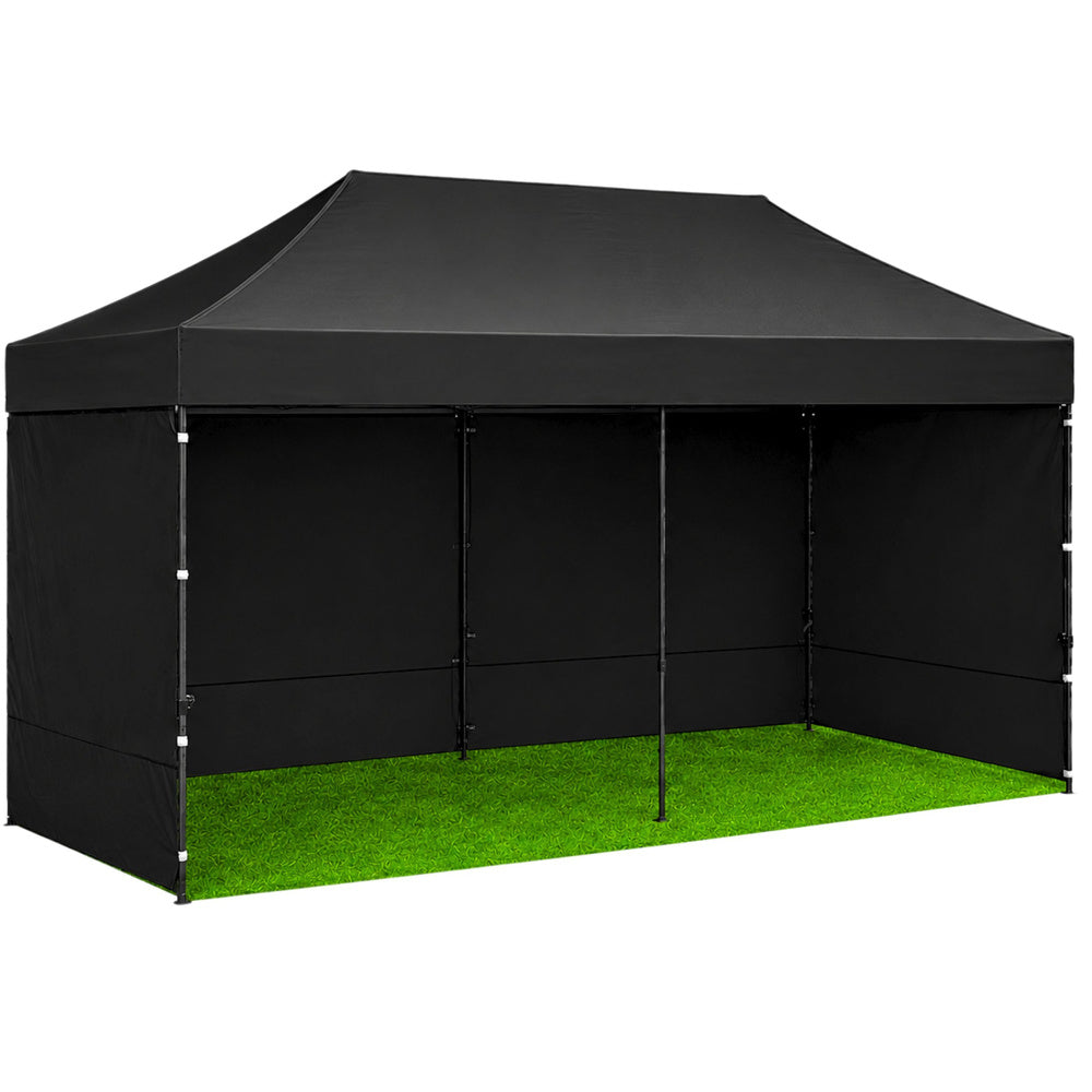 Pavilion de gradina, negru, 3 x 6 m, Lean 29335