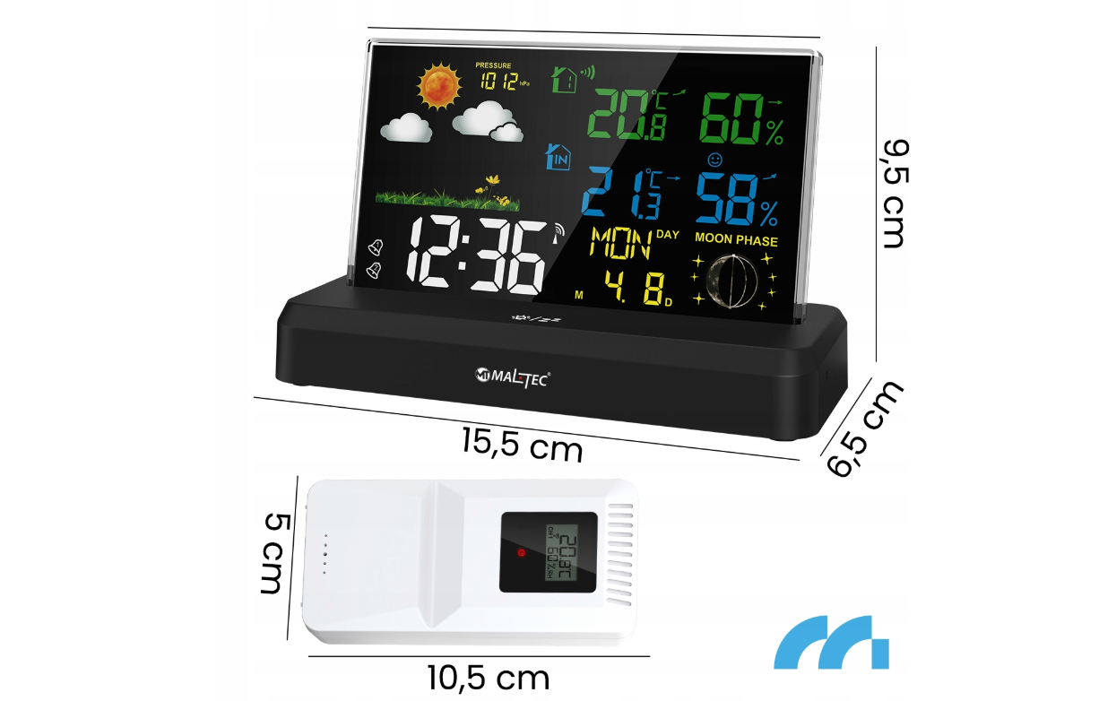 Statie meteo fara fir cu termometru Daily2000M, MalTec 111980