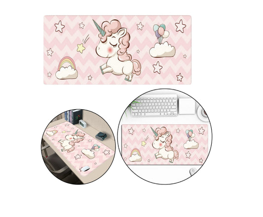 Mousepad antiderapant model Unicorn, 80 x 30 cm, roz, Lean 25195