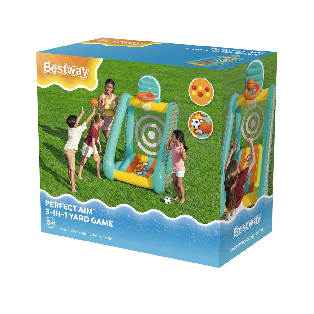 Spatiu de joaca gonflabil Perfect Aim 3 in 1, 127 x 109 x 178 cm, Bestway 31991