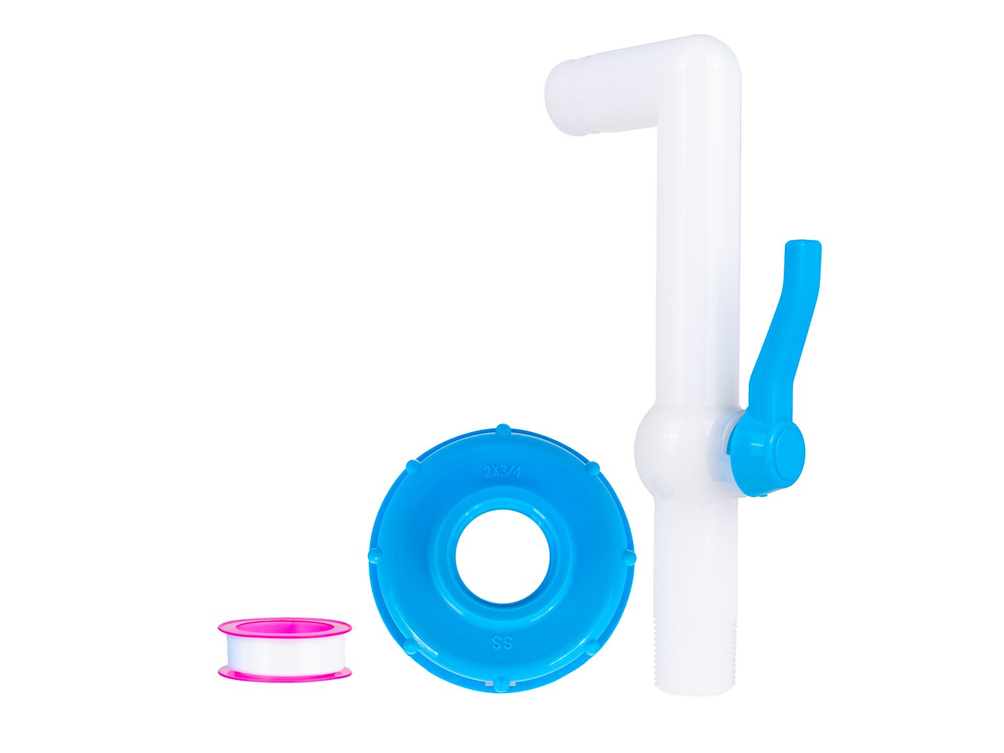 Set robinet IBC S60 x 6 pentru furtun 25 mm 90°, Geko G70205