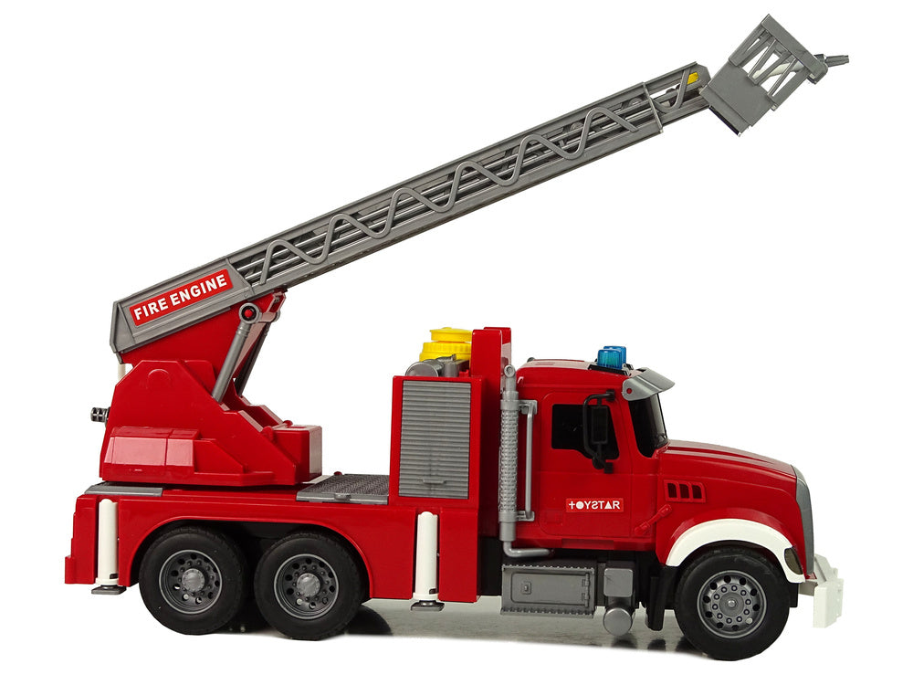 Camion pompieri de jucarie cu efecte sonore si luminoase, rosu, Lean 9528