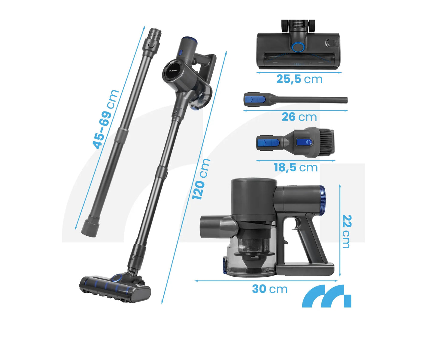 Aspirator vertical fara fir 3 in 1 Turbocyclone Pro3000, 400 W, MalTec 113797