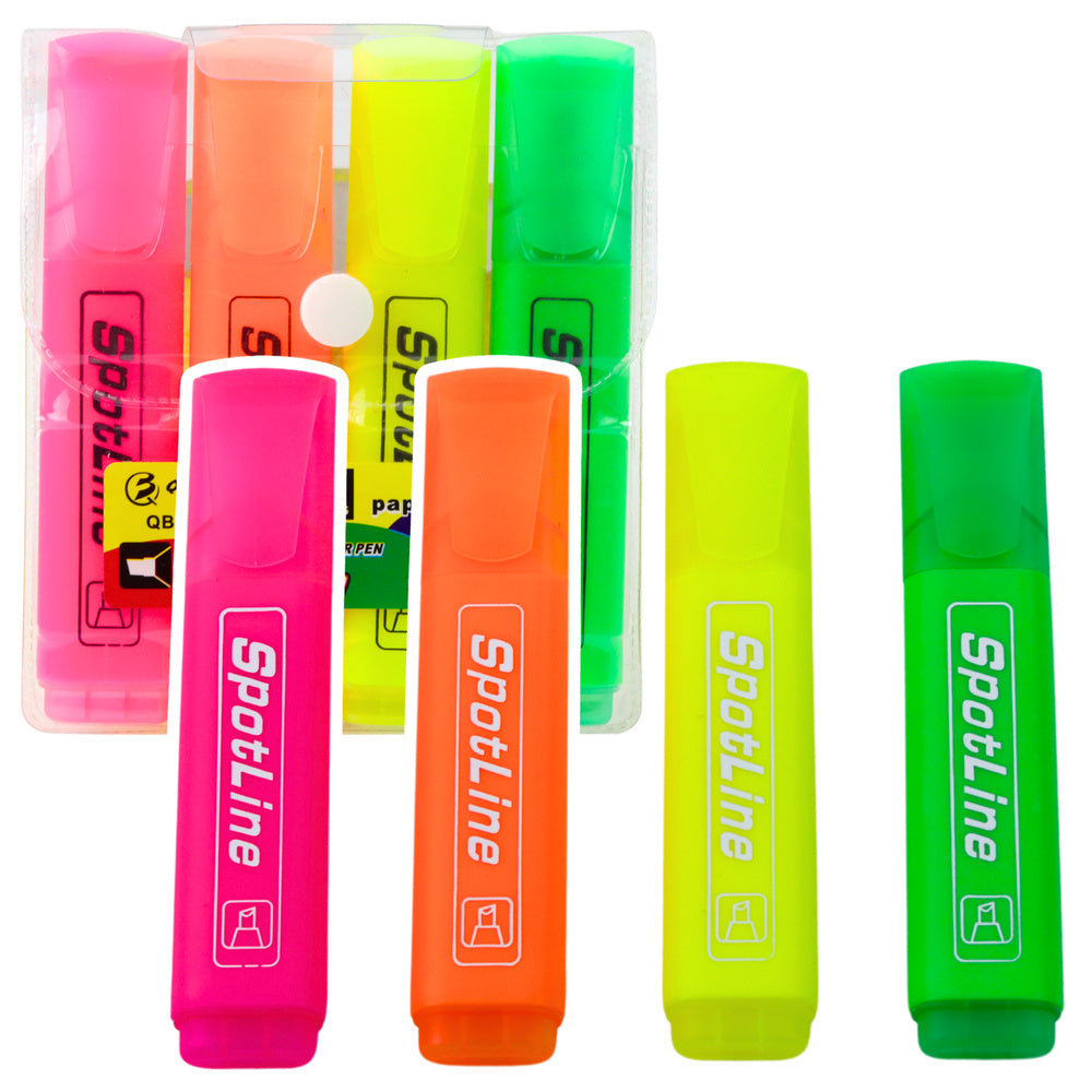 Set markere neon, 4 bucati, Lean 21533