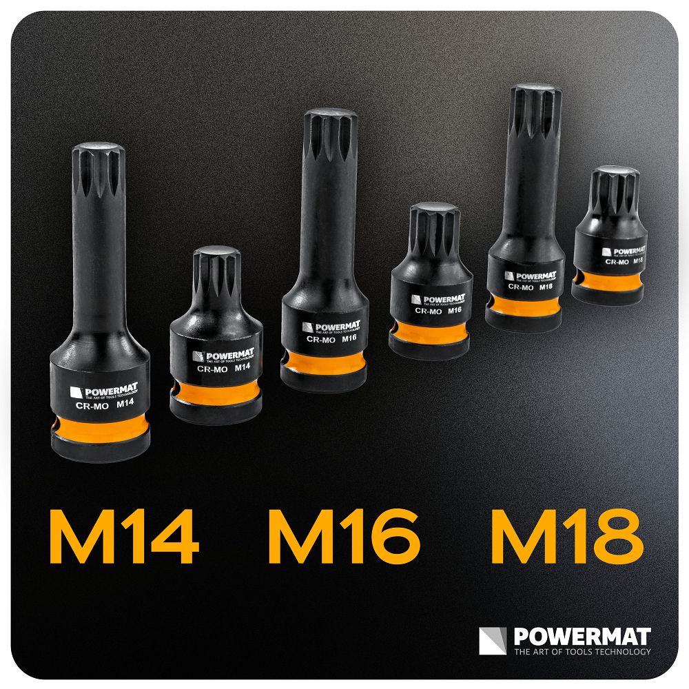 Set chei tubulare de impact PM-ZNU-1418T, 6 bucati, Powermat PM1381