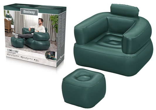Scaun gonflabil Bestway, verde inchis, Lean 21863