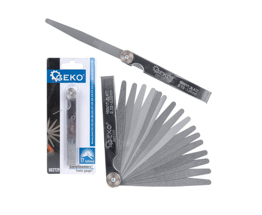 Set lere grosime, 0,02-1 mm, 17 bucati, Geko G02729