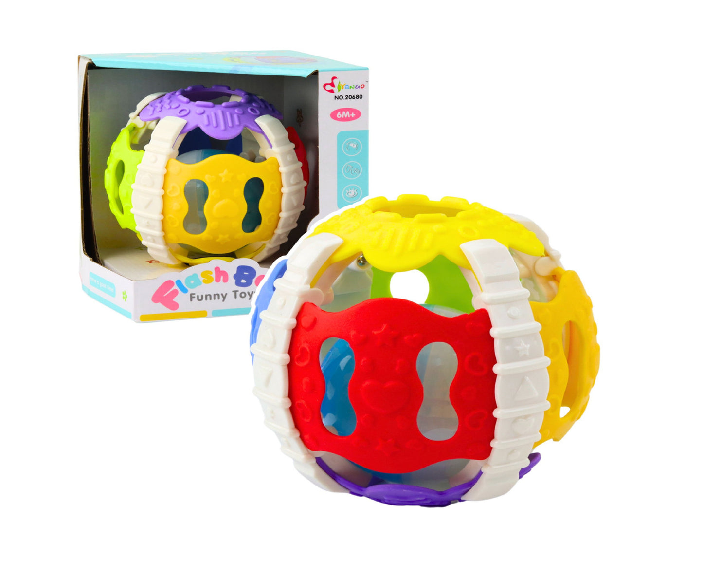 Minge senzoriala pentru bebelusi, efecte sonore si luminoase, multicolor, 10 cm, Lean 22646