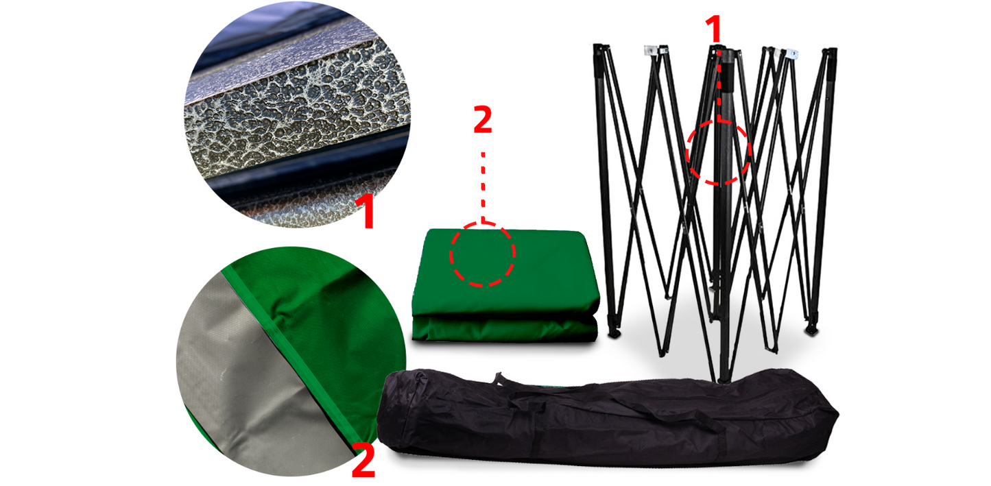 Cort pavilion cu 3 pereti, verde, 3 x 3 m, MalTec 112813