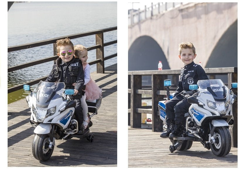 Motocicleta de politie cu bateriiBMW R1200, alb, 119x71x39cm, Lean 2818