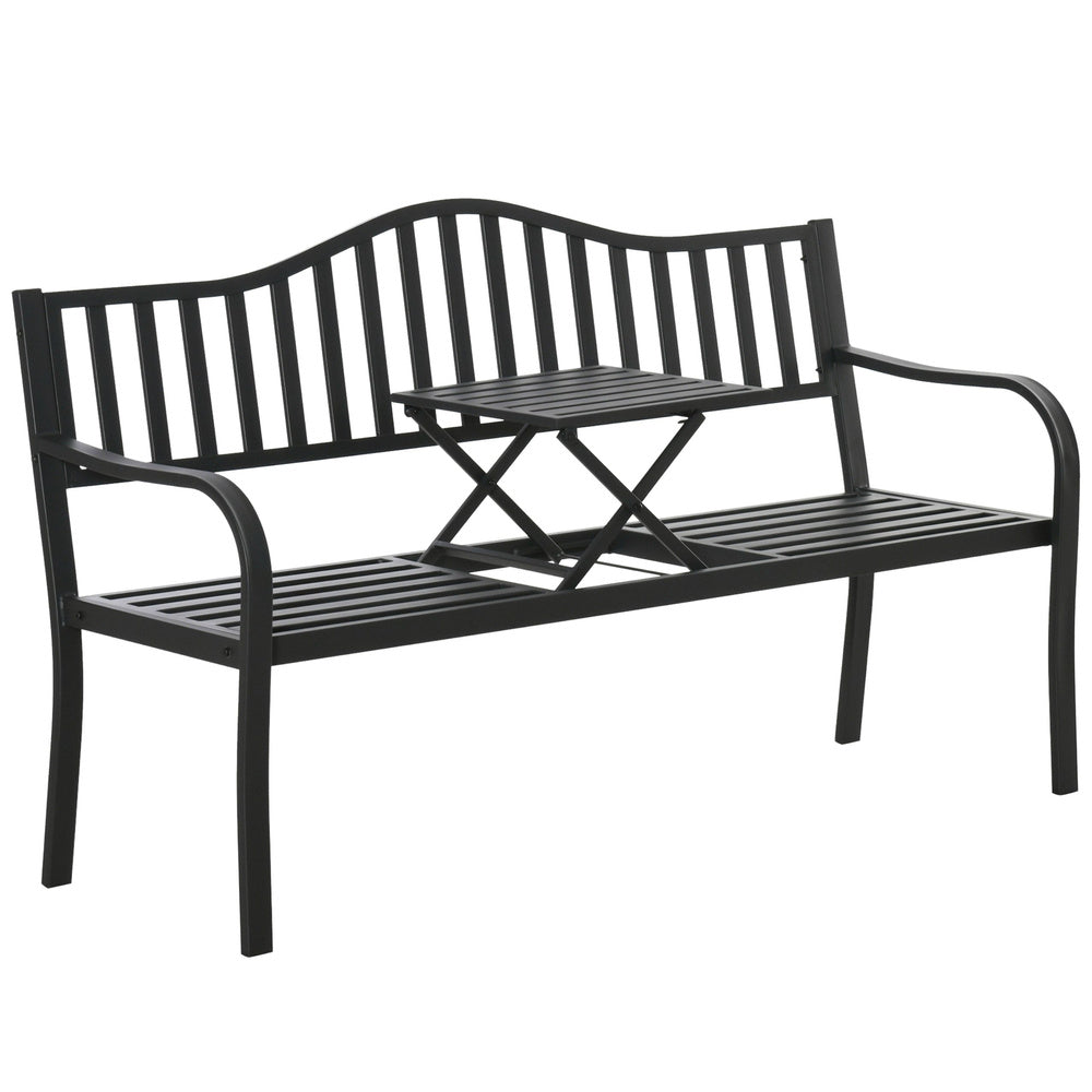 Banca de gradina metalica cu masuta de cafea, 150 cm, Lean 29324